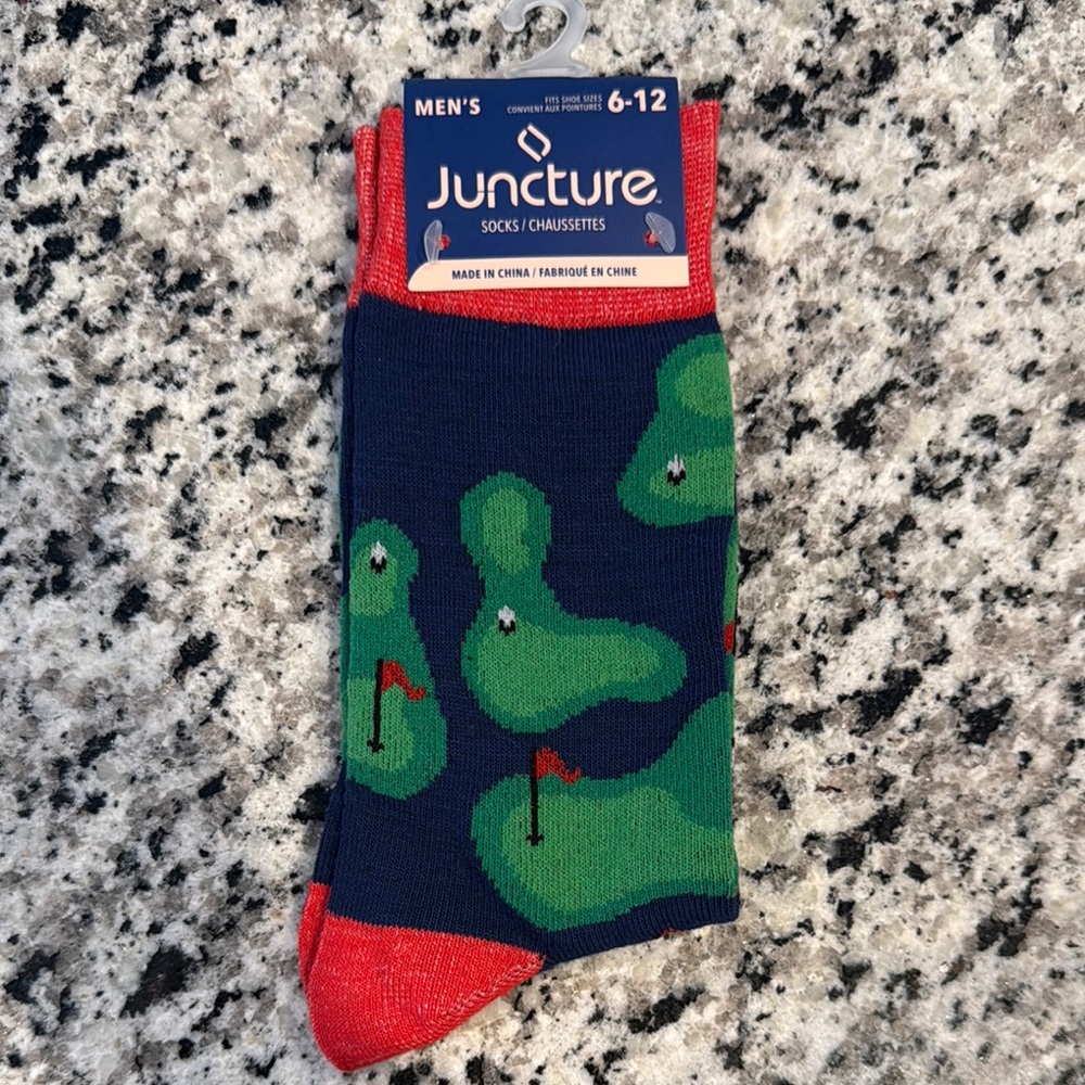 Juncture Men's Golf Course Socks - Red and Green